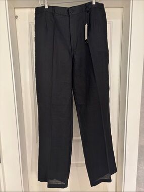 Godbody Men’s 100% Linen Black Dress Pants XL. 36 38